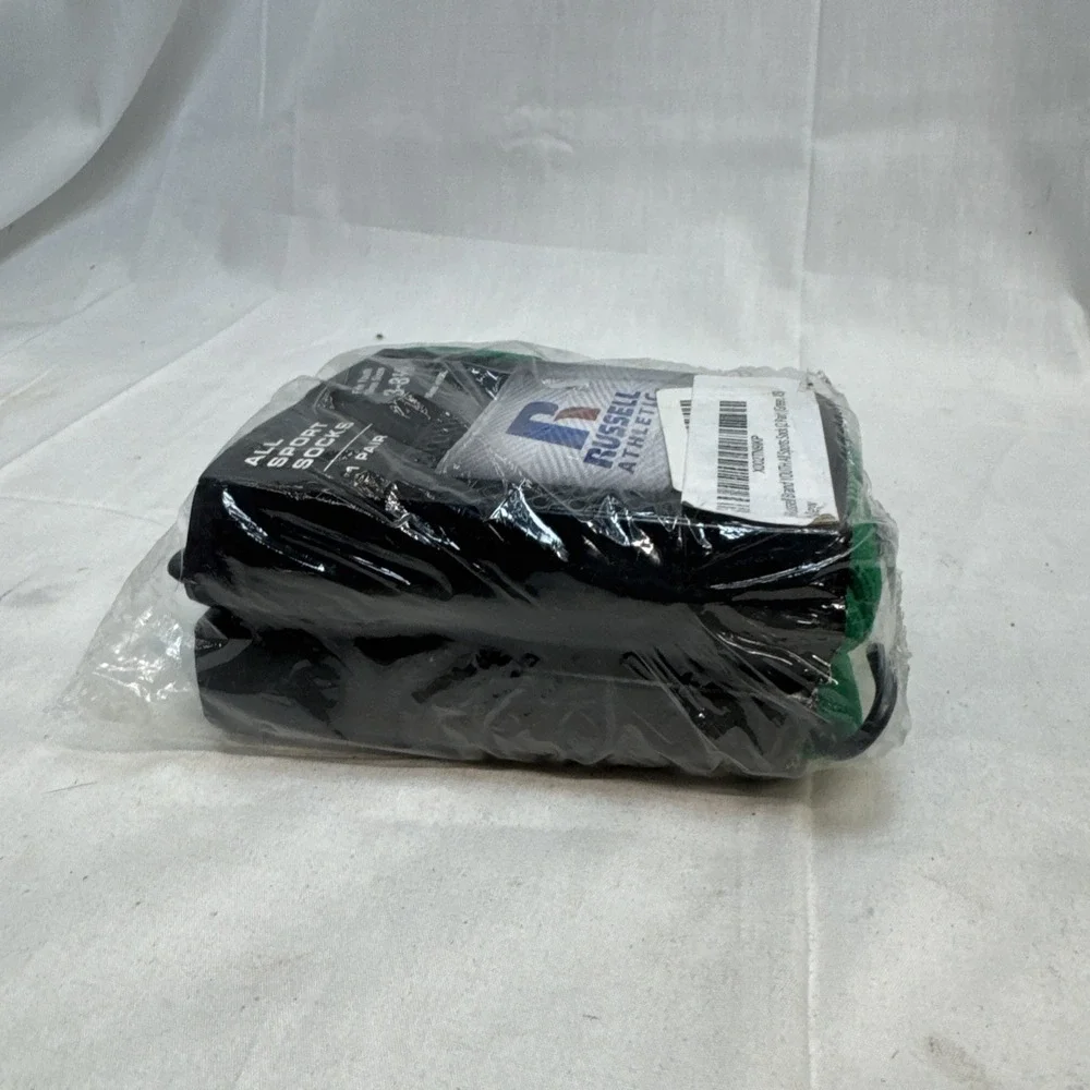 NWT Russell Athletic All Sport Youth Socks 1 Pair Green Fits Shoe Size 3-8 1/2